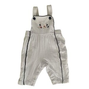 Vintage Soft Classics One Piece Overalls Girl Boy 3-6M White Blue Ducks Cotton